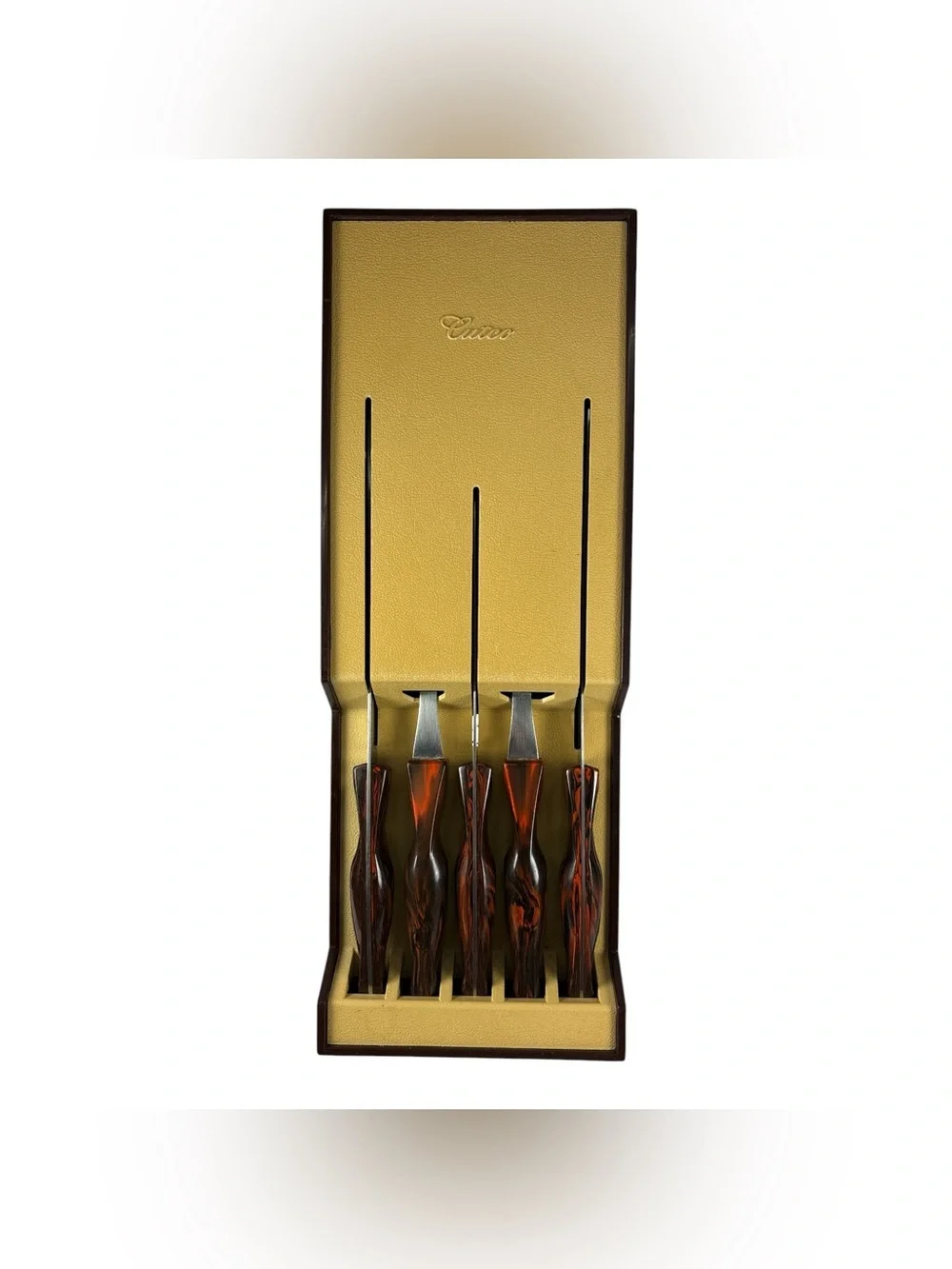 Vintage 5 Pc Cutco Carving Set Knives Fork No 1723 1724 1726 1727 1729 Wall Tray